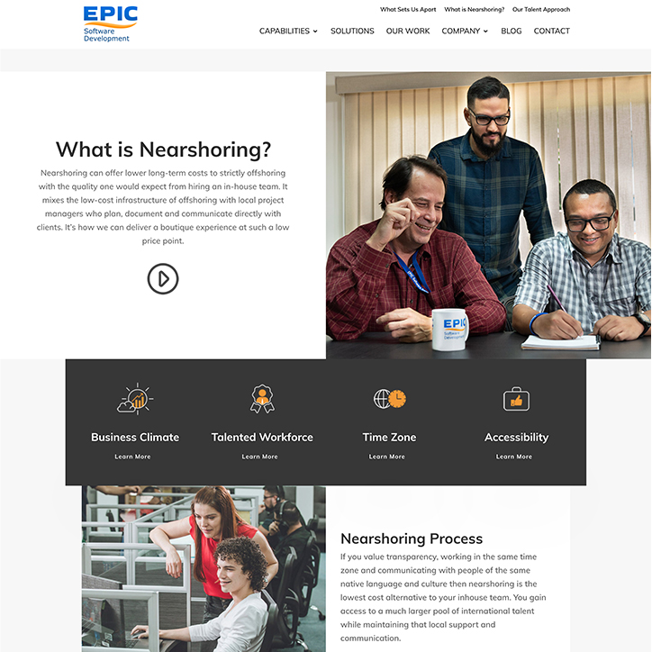 Epic Software Development web design
